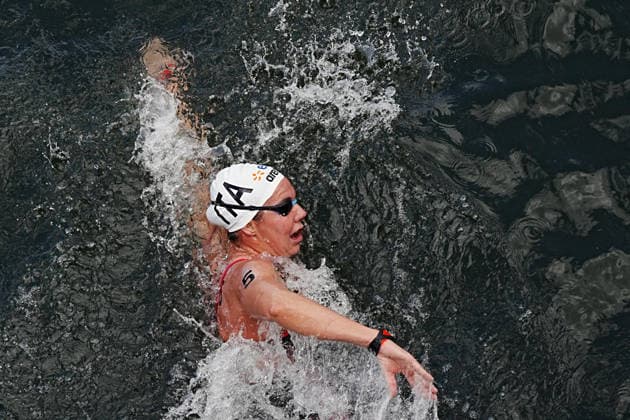 Open Water, Women s 5km, Barbara POZZOBON from Italy, bronze medal at the European Aquatics Championships Paris 2026, Paris, August 05, 2026 .  Copyright: xGianxMattiaxD Alberto LaPressex