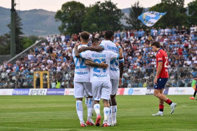 Dc Castel di Sangro 05 08 2026 - amichevole Napoli-Osasuna foto Domenico Cippitelli Image nella foto: esultanza gol Matteo Politano 