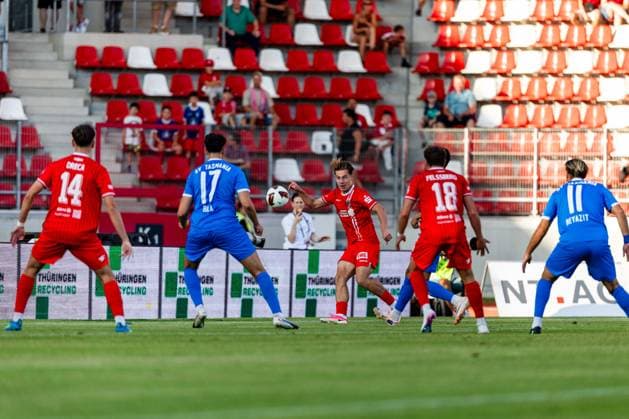 05.08.2026, GER, Fussball, Maenner, Saison 26 27, Regionalliga Nordost, 3.Spieltag, FC Rot-Weiss Erfurt - SV Tasmania Berlin Artur Andreichyk 99096 Erfurt Steigerwaldstadion Rasenplatz Thueringen Deutschland *** August 5, 2026, GER, Soccer, Men, 2026–2027 Season, Regionalliga Northeast, Matchday 3, FC Rot Weiss Erfurt vs. SV Tasmania Berlin, Artur Andreichyk, 99096 Erfurt, Steigerwaldstadion, Grass Field, Thuringia, Germany