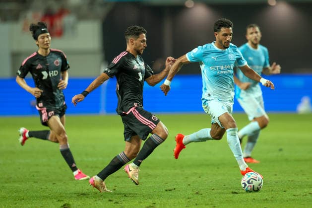 Manchester City FC face K League All-Stars in pre-season friendly in South Korea Omar Marmoush (2rd R) of Manchester City FC dribbles the ball during a pre-season friendly soccer match between Manchester City FC and Team K League at Seoul World Cup Stadium in Seoul, South Korea, August 05, 2026. Seoul South Korea  Copyright: xMatrixxImages JungxUi-Chelx