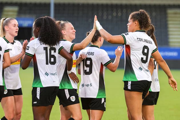 260805 UWCL OH Leuven vs TSC Jada Conijnenberg (9) of OH Leuven celebrating her goal (1-0) during a female soccer game between OH Leuven (BEL) and TSC (SRB) Second qualifying round, Semi-finals of UEFA Champions League Mini Tournament 5, on Wednesday 5 August 2026 in LEUVEN , BELGIUM . PHOTO SPORTPIX Sevil Oktem LEUVEN DEN DREEF BELGIUM  Copyright: xSportpix.bex xSevilxOktemxSevilxOktemx