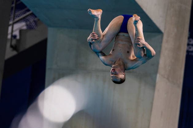 SWIMMING - EAC 2026 PARIS,FRANCE,05.AUG.26 - SWIMMING - European Aquatics Championships Paris 2026, diving, 3m springboard, men. Image shows Grigorii Ivanov (NAB).  GEPAxpictures xPhilippxBrem