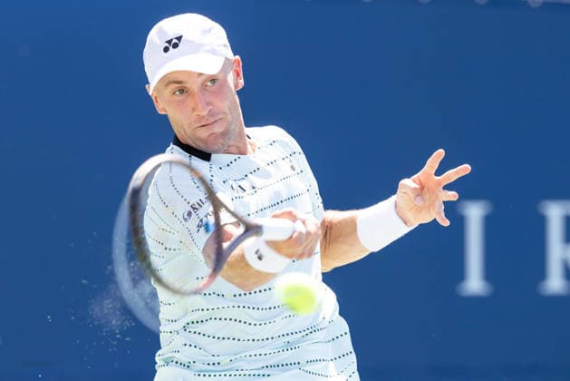 August 5, 2026, Montreal, Quebec, Canada: CASPER RUUD (9) from Norway forehand in match against Juan Manuel Cerundolo from Argentina in second round at Canadian Open at IGA stadium in Montreal, Quebec, Canada on 2026-08-05 Montreal Canada - ZUMAl189 20260805_zsp_l189_045 Copyright: xYannickxLegarex