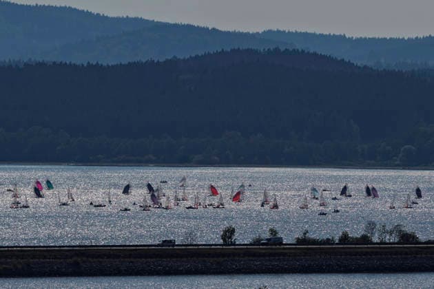 The 2026 29er European Championship, EM, Europameisterschaft continued with preliminary races on August 5, 2026, on Lipno Lake in Cerna v Posumavi, Czech Republic. (CTKxPhoto VaclavxPancer) CTKPhotoP2026080508021  CTKPhotoP2026080508021
