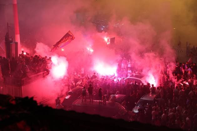 Egyptian footballer Mohamed Salah arrives in Trabzon, Turkiye TRABZON, TURKIYE - AUGUST 5: Trabzonspor supporters welcome Egyptian footballer Mohamed Salah with flares and chants upon his arrival at Trabzon Airport in Trabzon, Turkiye, on August 5, 2026. Hasan Tascan Anadolu Trabzon Turkey. Editorial use only. Please get in touch for any other usage.  Copyright: x2026xAnadoluxHasanxTascanx