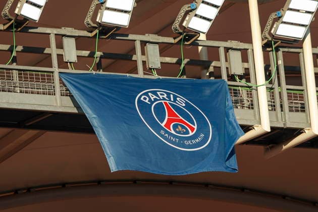 PSG flag during the during the pre-season friendly match between RCD Mallorca and Paris Saint-Germain at Estadi Son Moix on August 5, 2026 in Palma de Mallorca, Spain. (Photo by Xavi Bonilla DeFodi Images) - *** PSG flag during the preseason friendly match between RCD Mallorca and Paris Saint-Germain at Estadi Son Moix on August 5, 2026, in Palma de Mallorca, Spain. Photo by Xavi Bonilla, DeFodi Images