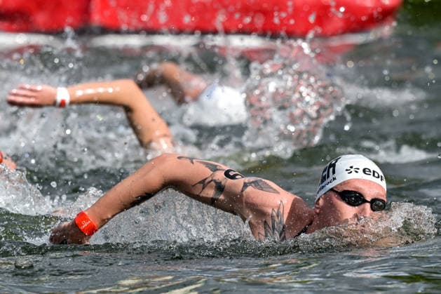 Florian Wellbrock of Germany competes in the open water swimming 5km Men Final during the European Aquatics Championships at the River Seine in Paris (France), August 5, 2026. Giorgio Scala DBM - Deepbluemedia Insidefoto