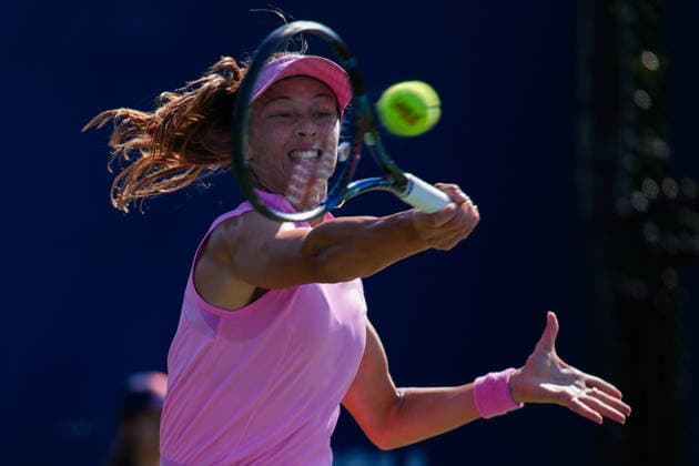 National Bank Open 2026 - Day 5 TORONTO, CANADA - AUGUST 5 : Zeynep Sonmez of Turkiye in action against Maria Sakkari of Greece in the round of 64 during the WTA, Tennis Damen 1000 National Bank Open in Toronto, Ontario, Canada on August 5, 2026. Mert Alper Dervis Anadolu Ontario Canada. Editorial use only. Please get in touch for any other usage.  Copyright: x2026xAnadoluxMertxAlperxDervisx