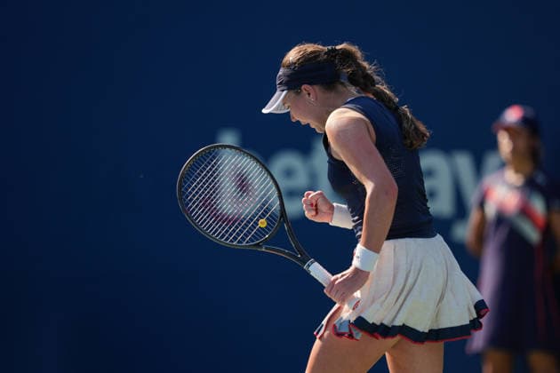 WTA, Tennis Damen Masters 1000 National Bank Open Toronto 2026 - Round of 64 - Day 5 Kayla Day of United States celebrates after a point during the Women™s Singles round of 64 match against Coco Gauff of United States on day 5 of the WTA Masters 1000 National Bank Open at Sobeys Stadium on August 5, 2026, in Toronto, Canada. (Photo by Leonardo Ramirez Eyepix Group) Copyright: xLeonardoxRamirezx xEyepixxGroupx LR_04082026_08523
