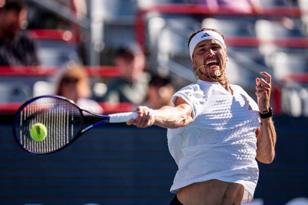 August 5, 2026, Montreal, Pq, Canada: Alexander Zverev of GermanyÃ‚ returns the ball from Tallon Griekspoor of Netherlands on day four of the National Bank Open tennis tournament in Montreal on Wednesday, August 5, 2026. Canada News - August 5, 2026  - ZUMAc35_ 20260805_zaf_c35_130 Copyright: xChristopherxKatsarovx