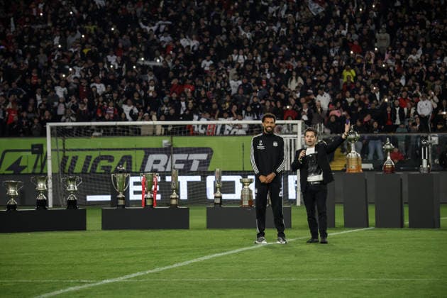 August 5, 2026, Santiago, Chile: Cape Verdean goalkeeper JOSIMAR JOSE EVORA DIAS , known as VOZINHA, is presented as a new signing for the Chilean club Colo-Colo before a large crowd of fans at the Estadio Monumental in Santiago, Chile. Santiago Chile - ZUMAu105 20260805_zip_u105_004 Copyright: xManuelxUrzuax
