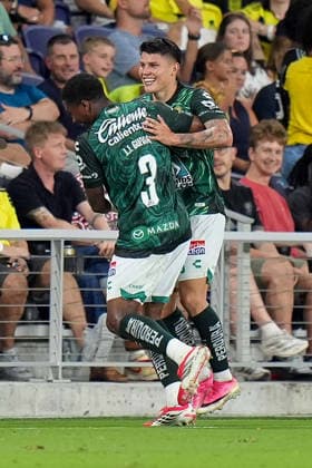 August 5, 2026, Nashville, Tennessee, USA: Leon midfielder Daniel Arcila (13) celebrates his goal against Nashville SC during the second half at Geodis Park. Nashville USA - ZUMAh237 20260805_zsp_h237_017 Copyright: xCamdenxHallx
