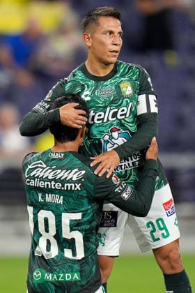 August 5, 2026, Nashville, Tennessee, USA: Leon defender Christopher Mora (185) and forward Jose Alvarado (29) celebrate their win over against Nashville SC during the second half at Geodis Park. Nashville USA - ZUMAh237 20260805_zsp_h237_027 Copyright: xCamdenxHallx