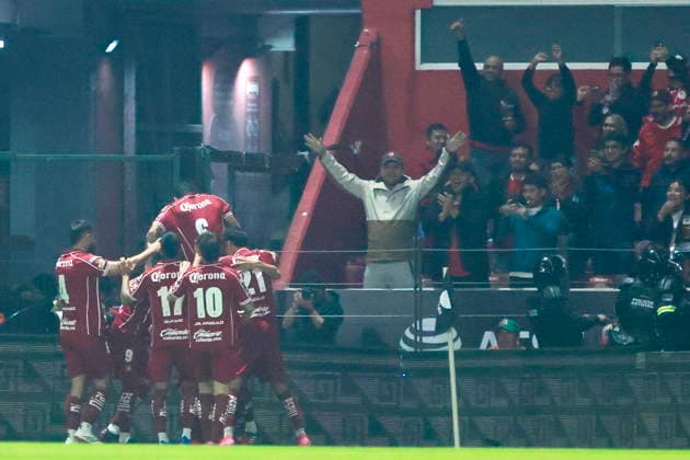 Leagues Cup: Toluca vs Seattle Sounders Toluca players celebrate a goal during a Leagues Cup match between Toluca and Seattle Sounders FC at Estadio Nemesio Diez in Toluca, Mexico, 05 August 2026. Toluca Mexico  Copyright: xFelipexGutierrezx