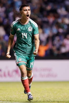 CONCACAF U-20 Championship - Mexico vs Panama Yohan Orozco of Mexico celebrates a goal during a CONCACAF U-20 Championship match between Mexico and Panama at Cuauhtemoc Stadium in Puebla, Mexico, 05 August 2026. Puebla Mexico  Copyright: xHildaxRiosx