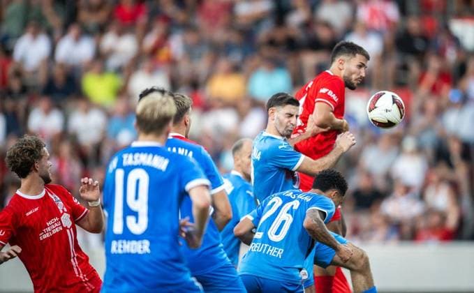 FUSSBALL REGIONALLIGA NORDOST - SAISON 2026-2027 - 3. SPIELTAG FC ROT WEISS ERFURT - SV TASMANIA BERLIN ** NUR FÜR REDAKTIONELLE ZWECKE ** EDITORIAL USE ONLY **<p>05 08 2026-Erfurt: Fussball Regionalliga Nordost 3. Spieltag Saison 2026-2027 Steigerwaldstadion FC Rot Weiss Erfurt - SV Tasmania Berlin im Foto: Sofiane Ikene 4 (FC Rot‘Weiß Erfurt) erzielt in dieser Szene den Treffer zum 4:0 für Erfurt ( Deutschland Thueringen Erfurt Copyright: SaschaxFromm *** SOCCER REGIONAL LEAGUE NORTHEAST 2026–2027 SEASON, MATCHDAY 3: FC ROT WEISS ERFURT VS. SV TASMANIA BERLIN ** FOR EDITORIAL USE ONLY ** EDITORIAL USE ONLY ** Aug. 5, 2026 Erfurt Soccer Northeast Regional League Matchday 3, 2026–2027 Season, Steigerwaldstadion: FC Rot-Weiss Erfurt vs. SV Tasmania Berlin. Photo by Sofiane Ikene. 4 FC Rot’Weiss Erfurt scores the goal to make it 4–0 for Erfurt in this scene. Erfurt, Thuringia, Germany. Copyright SaschaxFromm Copyright: SaschaxFromm doc871bzgjpu5fros2wufx ,EDITORIAL USE ONLY