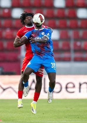 FUSSBALL REGIONALLIGA NORDOST - SAISON 2026-2027 - 3. SPIELTAG FC ROT WEISS ERFURT - SV TASMANIA BERLIN ** NUR FÜR REDAKTIONELLE ZWECKE ** EDITORIAL USE ONLY **<p>05 08 2026-Erfurt: Fussball Regionalliga Nordost 3. Spieltag Saison 2026-2027 Steigerwaldstadion FC Rot Weiss Erfurt - SV Tasmania Berlin im Foto: Ayooluwa Adesida 38 (FC Rot‘Weiß Erfurt) im Kopfballduell mit Erich Berko 39 (SV Tasmania Berlin) ( Deutschland Thueringen Erfurt Copyright: SaschaxFromm *** SOCCER REGIONAL LEAGUE NORTHEAST 2026–2027 SEASON, MATCHDAY 3: FC ROT WEISS ERFURT VS. SV TASMANIA BERLIN ** FOR EDITORIAL USE ONLY ** EDITORIAL USE ONLY ** p 05 08 2026 Erfurt Soccer Regional League Northeast Matchday 3, 2026–2027 Season, Steigerwaldstadion: FC Rot-Weiss Erfurt vs. SV Tasmania Berlin. Pictured: Ayooluwa Adesida, 38, FC Rot-Weiss ErfurtWeiss Erfurt in a header duel with Erich Berko 39 SV Tasmania Berlin Germany Thuringia Erfurt Copyright SaschaxFromm Copyright: SaschaxFromm doc871c29weqd37le2dugc ,EDITORIAL USE ONLY