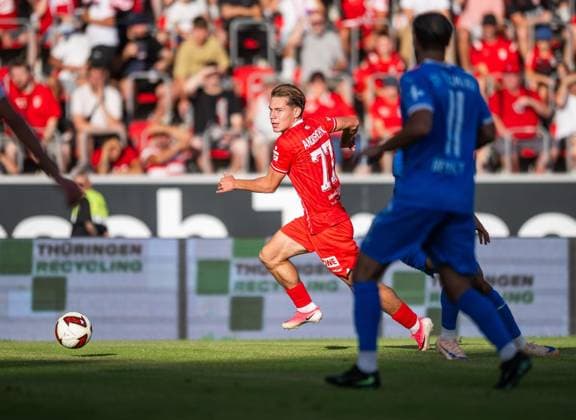 FUSSBALL REGIONALLIGA NORDOST - SAISON 2026-2027 - 3. SPIELTAG FC ROT WEISS ERFURT - SV TASMANIA BERLIN ** NUR FÜR REDAKTIONELLE ZWECKE ** EDITORIAL USE ONLY **<p>05 08 2026-Erfurt: Fussball Regionalliga Nordost 3. Spieltag Saison 2026-2027 Steigerwaldstadion FC Rot Weiss Erfurt - SV Tasmania Berlin im Foto: Artur Andreichyk 77 (FC Rot Weiss Erfurt) ( Deutschland Thueringen Erfurt Copyright: SaschaxFromm *** SOCCER REGIONAL LEAGUE NORTHEAST 2026–2027 SEASON, MATCHDAY 3: FC ROT WEISS ERFURT VS. SV TASMANIA BERLIN ** FOR EDITORIAL PURPOSES ONLY ** EDITORIAL USE ONLY ** p August 5, 2026 Erfurt Soccer Northeast Regional League Matchday 3, 2026–2027 Season, Steigerwaldstadion: FC Rot Weiss Erfurt vs. SV Tasmania Berlin. Photo by Artur Andreichyk. 77 FC Rot Weiss Erfurt, Germany, Thuringia, Erfurt. Copyright SaschaxFromm Copyright: SaschaxFromm doc871cbhwtrco2cagt59 ,EDITORIAL USE ONLY
