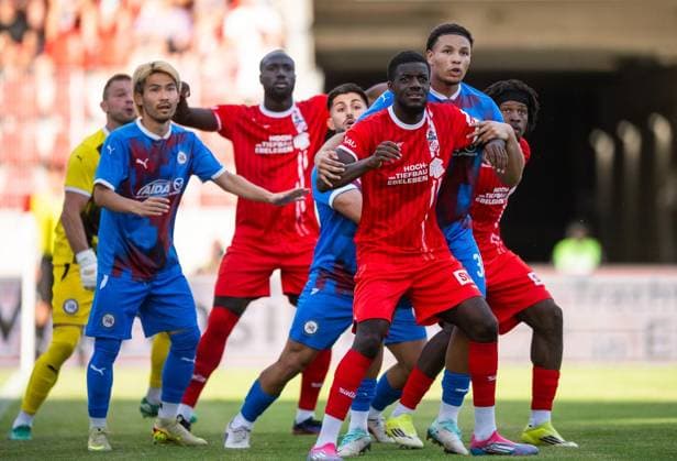 FUSSBALL REGIONALLIGA NORDOST - SAISON 2026-2027 - 3. SPIELTAG FC ROT WEISS ERFURT - SV TASMANIA BERLIN ** NUR FÜR REDAKTIONELLE ZWECKE ** EDITORIAL USE ONLY **<p>05 08 2026-Erfurt: Fussball Regionalliga Nordost 3. Spieltag Saison 2026-2027 Steigerwaldstadion FC Rot Weiss Erfurt - SV Tasmania Berlin im Foto: Benny Boboy 27 (Rot-Weiß Erfurt) im Zweikampf mit Danil Wostrikow 30 (SV Tasmania Berlin) ( Deutschland Thueringen Erfurt Copyright: SaschaxFromm *** SOCCER REGIONAL LEAGUE NORTHEAST 2026–2027 SEASON, MATCHDAY 3: FC ROT WEISS ERFURT VS. SV TASMANIA BERLIN ** FOR EDITORIAL PURPOSES ONLY ** EDITORIAL USE ONLY ** August 5, 2026 Erfurt Soccer Regional League Northeast Matchday 3, 2026–2027 Season, Steigerwaldstadion: FC Rot-Weiss Erfurt vs. SV Tasmania Berlin. In the photo: Benny Boboy (27) of Rot-Weiss Erfurt in a tackle with Danil Wostrikow 30 SV Tasmania Berlin Germany Thuringia Erfurt Copyright SaschaxFromm Copyright: SaschaxFromm doc871cdbwmimp6maxht1z ,EDITORIAL USE ONLY