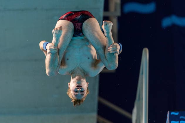 SWIMMING - EAC 2026 PARIS,FRANCE,06.AUG.26 - SWIMMING - European Aquatics Championships Paris 2026, diving, 10m platform, men. Image shows Alexandr Koloskov (NAA).  GEPAxpictures xPhilippxBrem