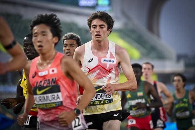 Belgian Willem Renders pictured in action during the men s 5000m race, at the World Athletics U20 Championships, Wednesday 5th of August 2026, in Eugene, USA. The world championships take place from 5 to 9 August. THOMASxWINDESTAM  x182846576x