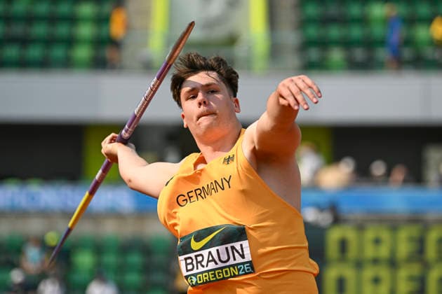 World Athletics U20 Championships Oregon 2026 EUGENE, UNITED STATES OF AMERICA - AUGUST 6, 2026 : Mogens Braun (GER) competing during the World Athletics U20 Championships Oregon 2026 at Hayward Field on August 6, 2026 in Eugene, United States Of America. *** World Athletics U20 Championships, Oregon 2026 EUGENE, UNITED STATES OF AMERICA AUGUST 6, 2026 Mogens Braun (GER) competing during the World Athletics U20 Championships Oregon 2026 at Hayward Field on August 6, 2026, in Eugene, United States of America Copyright: xBEAUTIFULxSPORTS DecaxText&Bildx