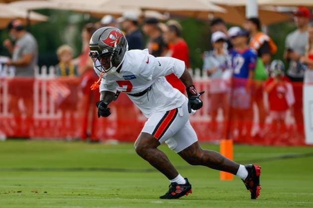 August 6, 2026, Tampa, Florida, USA: Tampa Bay Buccaneers running back Bucky Irving (7) runs a route, while working on an offensive drill during training camp at the AdventHealth Training Center in Tampa on Thursday, Aug. 6, 2026. Tampa USA - ZUMAs70_ 0863477158st Copyright: xJeffereexWoox