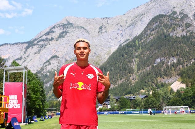 RB Leipzig - AUT Trainingslager Bundesliga Saalfelden, 06.08.2026, Gut Brandlhof, Fussball, Bundesliga, GER , RB Leipzig - Trainingslager in Saalfelden am Steinernen Meer AUT. , Im Bild: Antonio Nusa (7, RB Leipzig) , *** RB Leipzig (AUT) Training Camp, Bundesliga, Saalfelden, August 6, 2026, Gut Brandlhof, Soccer, Bundesliga, GER, RB Leipzig Training Camp in Saalfelden am Steinernen Meer (AUT), Pictured: Antonio Nusa 7, RB Leipzig, Picture Point