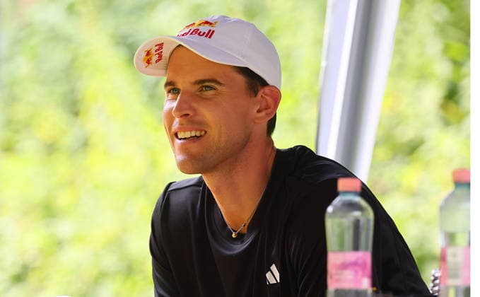 RB Leipzig - AUT Trainingslager Bundesliga Saalfelden, 06.08.2026, Gut Brandlhof, Fussball, Bundesliga, GER , RB Leipzig - Trainingslager in Saalfelden am Steinernen Meer AUT. , Im Bild: Dominic Thiem, östereichischer Tennis-Profi. , *** RB Leipzig (AUT) Training Camp, Bundesliga, Saalfelden, August 6, 2026, Gut Brandlhof, Soccer, Bundesliga, GER, RB Leipzig Training Camp in Saalfelden am Steinernen Meer (AUT), Pictured: Dominic Thiem, Austrian professional tennis player, Picture Point