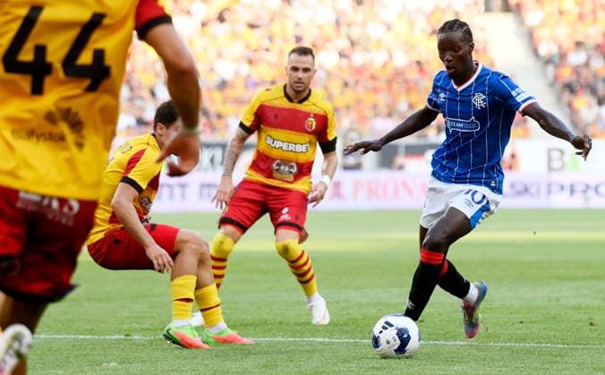Mohammed Diomande of Rangers. Jagiellonia Bialystok v Rangers, UEFA Europa League, 3rd Qualifying Round, Football, Chorten Arena, Biaystok, Poland - 06 Aug 2026Bialystok Chorten Arena Scotland Portugal  Copyright: xAdamxNurkiewicz Shutterstockx 17050170ae