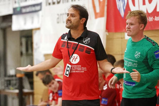 06.08.2026, xovx, Handball Lindencup, HSG Linden - TuS Holzheim Trainer Miguel Silva Esteves (TuS Holzheim) Linden Stadthalle Hessen Deutschland (DE) *** August 6, 2026, xovx, Lindencup Handball Tournament, HSG Linden vs. TuS Holzheim, Coach Miguel Silva Esteves, TuS Holzheim, Linden City Hall, Hesse, Germany, DE