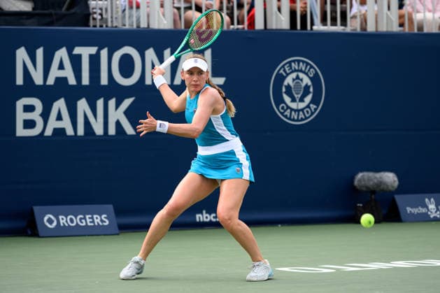 August 6, 2026, Toronto, Ontario, Canada: EKATERINA ALEXANDROVA returns the ball during her third-round match against Talia Gibson of Australia at the National Bank Open, part of the Hologic WTA, Tennis Damen Tour, at Sobeys Stadium. Tennis 2026: WTA 1000 National Bank Open Presented By Rogers.  - ZUMAr228 20260806_znp_r228_001 Copyright: xVasiliyxRyabykhx