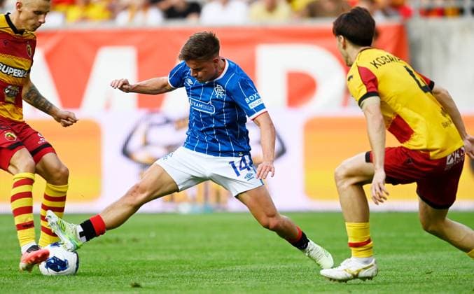 Cameron Devlin of Rangers. Jagiellonia Bialystok v Rangers, UEFA Europa League, 3rd Qualifying Round, Football, Chorten Arena, Biaystok, Poland - 06 Aug 2026Bialystok Chorten Arena Scotland Portugal  Copyright: xAdamxNurkiewicz Shutterstockx 17050170bk