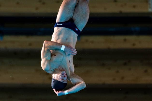 SWIMMING - EAC 2026 PARIS,FRANCE,06.AUG.26 - SWIMMING - European Aquatics Championships Paris 2026, diving, 10m platform, men. Image shows Anton Knoll (AUT).  GEPAxpictures xPhilippxBrem