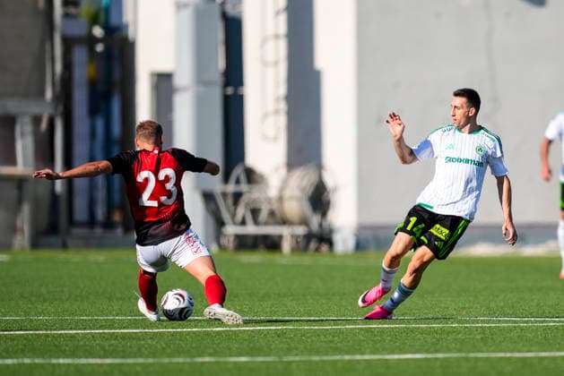 August 6, 2026, Gibraltar, Gibraltar, England: Mateo Maric of AC Omonia Nicosia and Joe of Lincoln Red Imps FC in action during the third qualifying round UEFA Europa League Leg One football match played between Lincoln Red Imps FC and AC Omonia Nicosia at Europa Point stadium on August 6, 2026, in Gibraltar, England Gibraltar England - ZUMAa181 20260806_zaa_a181_026 Copyright: xJoaquinxCorcherox