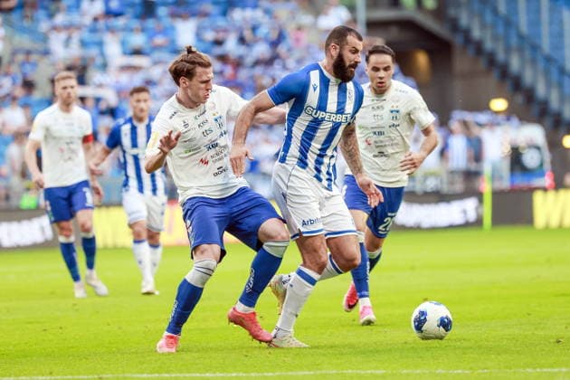 06.08.2026 POZNAN, ENEA STADION PRZY BULGARSKIEJ PILKA NOZNA (FOOTBALL), KWALIFIKACJE UEFA EUROPA LEAGUE TRZECIA RUNDA ( UEFA EUROPA LEAGUESYLWETKA THIRD QUALIFYING ROUND 1ND LEG ), SEZON 2026 2027 MECZ LECH POZNAN - KI KLAKSVIK NZ. (L) DENI PAVLOVIC , (R) MIKAEL ISHAK FOTO JAKUB PIASECKI CYFRASPORT NEWSPIX.PL --- newspix.pl 