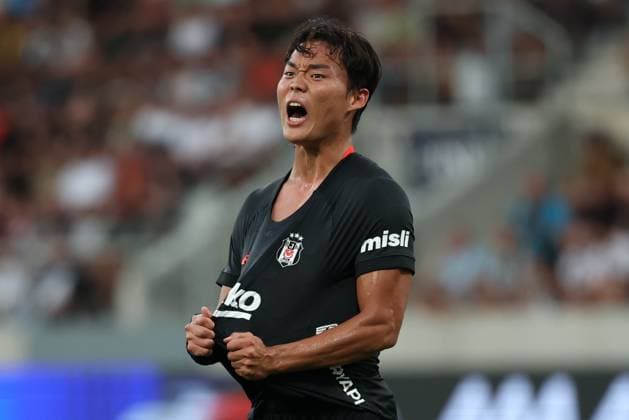 06.August.2026 - SOCCER - 2026 27 UEFA EUROPA LEAGUE, Third Qualifying Round, 1st Leg FC Hradec Kralove vs Besiktas JK Hyeongyu Oh (Besiktas) gestures Hradec Kralove Hradec Kralove, Czech Republic Malsovicka Arena Malsovicka Arena Czech Republic Copyright: xYigitxOermex xPsxImagesxYigitxOermex xPsxImagesx