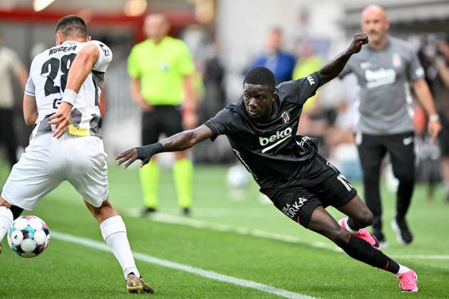 Hradec Kralove v Besiktas - UEFA Europa League HRADEC KRALOVE, CZECH REPUBLIC - AUGUST 6: Jakub Kucera of Hradec Kralove (L) in action agains Kassoum Ouattara of Besiktas (R) during the UEFA Europa League third qualifying round match between FC Hracek Kralove and Besiktas JK at FINEP Arena in Hradec Kralove, Czech Republic on August 6, 2026. Lukas Kabon Anadolu Hradec Kralove Czech Republic. Editorial use only. Please get in touch for any other usage.  Copyright: x2026xAnadoluxLukasxKabonx