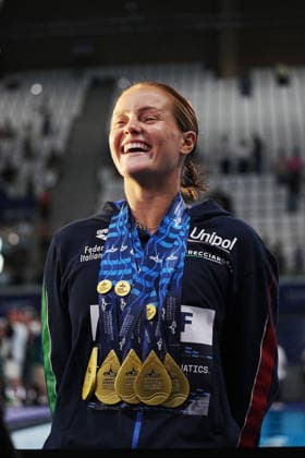 Women s Synchronised 3m Springboard, Chiara PELLACANI from Italy, 5 gold medals at the European Aquatics Championships Paris 2026, Paris, August 06, 2026 .  Copyright: xGianxMattiaxD Alberto LaPressex