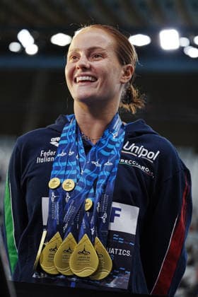 Sport Bilder des Tages Women s Synchronised 3m Springboard, Chiara PELLACANI from Italy, 5 gold medals at the European Aquatics Championships Paris 2026, Paris, August 06, 2026 .  Copyright: xGianxMattiaxD Alberto LaPressex