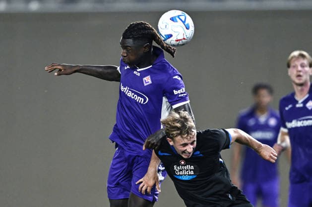 Mp Firenze 06 08 2026 - amichevole Fiorentina-Deportivo La Coruna foto Matteo Papini Image nella foto: Moise Kean-Teun Gijselhart 