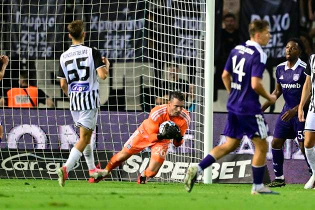 PAOK v RSC Anderlecht - UEFA Europa League THESSALONIKI, GREECE - AUGUST 06 : Coosemans Colin goalkeeper of RSC Anderlecht during the UEFA Europa League third qualifying round1st leg match between PAOK and RSC Anderlecht on August 6, 2026 in Thessaloniki, Greece, 06 08 2026 Thessaloniki Greece  Copyright: xJanxDexMeuleneirx