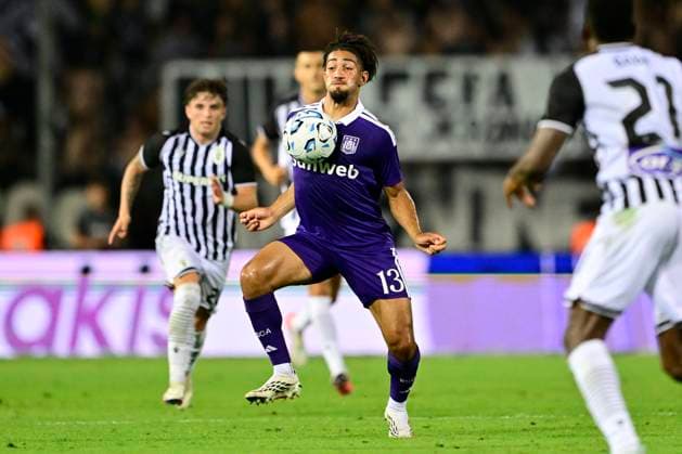 PAOK v RSC Anderlecht - UEFA Europa League THESSALONIKI, GREECE - AUGUST 06 : Saliba Nathan midfielder of RSC Anderlecht during the UEFA Europa League third qualifying round1st leg match between PAOK and RSC Anderlecht on August 6, 2026 in Thessaloniki, Greece, 06 08 2026 Thessaloniki Greece  Copyright: xJanxDexMeuleneirx