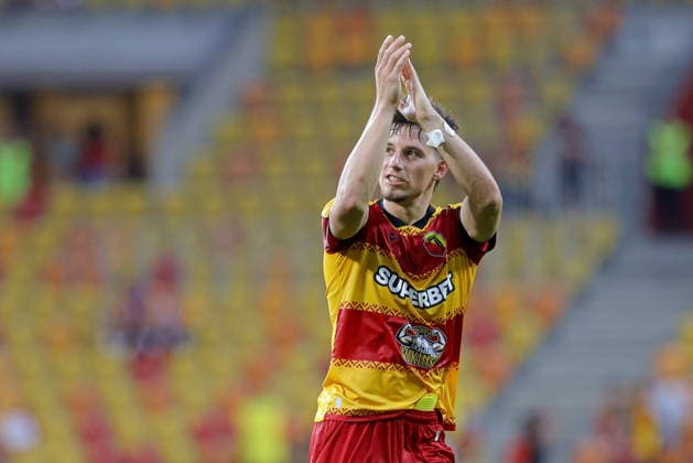 BIALYSTOK 06.08.2026 UEFA LIGA EUROPY 3. RUNDA ELIMINACYJNA SEZON 2026 2027 MECZ: JAGIELLONIA BIALYSTOK - RANGERS FC UEFA EUROPA LEAGUE 2026 27 THIRD QUALIFYING ROUND FIRST LEG MATCH BETWEEN JAGIELLONIA BIALYSTOK (POL) - RANGERS FC (SCO) NZ KAJETAN SZMYT PO MECZU AFTER THE MATCH RADOSC CELEBRATE HAPPINESS USMIECH SMILE Fot. Maciej Gilewski 058sport.pl NEWSPIX.PL --- newspix.pl 