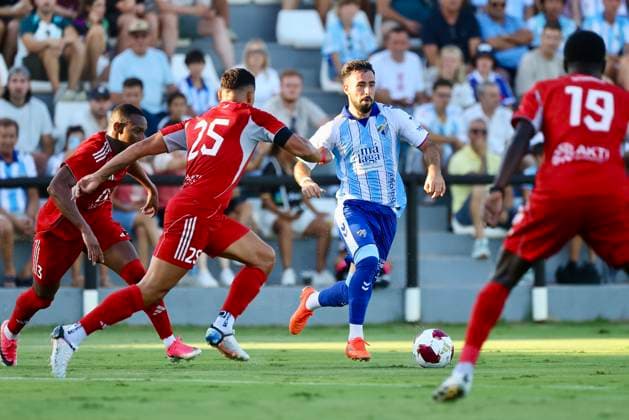 ESP: Malaga CF v Al Arabi Pre Season match 2026 2027 Carlos Puga of Malaga during Pre Season match between Malaga CF and Al Arabi played at Marbella Football Center, Marbella, on August 06, 2026 Marbella, Spain. Marbella Spain Football *** ESP Málaga CF vs. Al Arabi, 2026–2027 Preseason Match: Carlos Puga of Málaga during the preseason match between Málaga CF and Al Arabi, played at the Marbella Football Center in Marbella on August 6, 2026. Marbella, Spain. Marbella, Spain. Soccer Copyright: xx