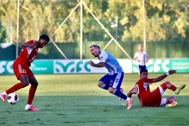ESP: Malaga CF v Al Arabi Pre Season match 2026 2027 Joaquin Munoz Benavides of Malaga during Pre Season match between Malaga CF and Al Arabi played at Marbella Football Center, Marbella, on August 06, 2026 Marbella, Spain. Marbella Spain Football *** ESP Málaga CF vs. Al Arabi, 2026–2027 Preseason Match: Joaquín Munoz Benavides of Málaga during the preseason match between Málaga CF and Al Arabi played at the Marbella Football Center, Marbella, on August 6, 2026, Marbella, Spain. Marbella, Spain. Football Copyright: xCarlosxGuerrerox