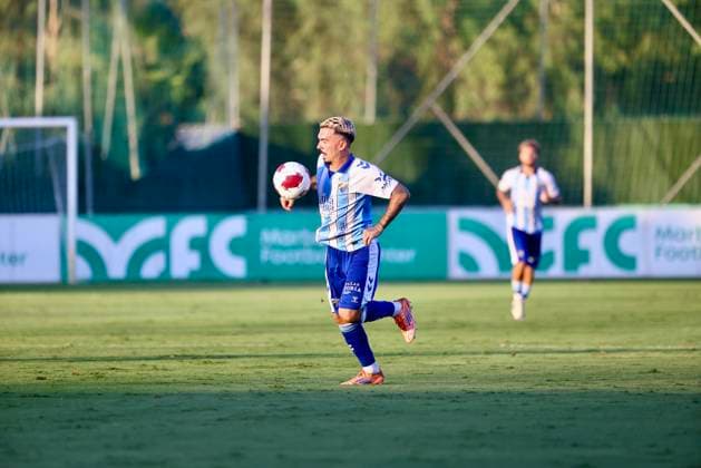 ESP: Malaga CF v Al Arabi Pre Season match 2026 2027 Joaquin Munoz Benavides of Malaga during Pre Season match between Malaga CF and Al Arabi played at Marbella Football Center, Marbella, on August 06, 2026 Marbella, Spain. Marbella Spain Football *** ESP Málaga CF vs. Al Arabi, 2026–2027 Preseason Match: Joaquín Munoz Benavides of Málaga during the preseason match between Málaga CF and Al Arabi played at the Marbella Football Center, Marbella, on August 6, 2026, Marbella, Spain. Marbella, Spain. Football Copyright: xCarlosxGuerrerox