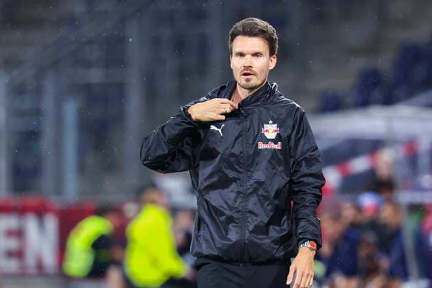 SOCCER - UEFA EL, RBS vs Pafos SALZBURG,AUSTRIA,06.AUG.26 - SOCCER - UEFA Europa League, qualification, Red Bull Salzburg vs Pafos FC. Image shows head coach Danny Roehl (RBS).  GEPAxpictures xDavidxGeieregger