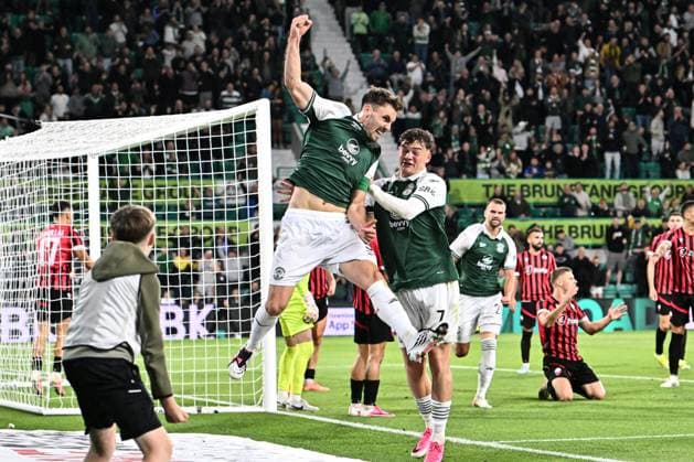 Hibernian v KF ShkÃ«ndija UEFA Europa Conference League Warren O Hora of Hibernian scores his sides second goal of the match and celebrates his goal during the UEFA Europa Conference League Third Qualifying Round First Leg match at Easter Road, Edinburgh 06 08 2026 UK Newspapers OUT Copyright: xJamiexJohnstonx FIL-23733-0159