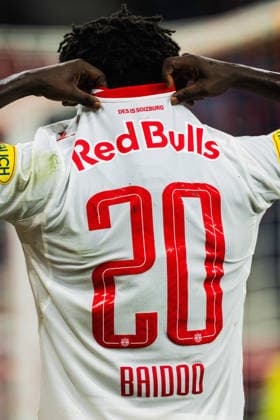 SOCCER - UEFA EL, RBS vs Pafos SALZBURG,AUSTRIA,06.AUG.26 - SOCCER - UEFA Europa League, qualification, Red Bull Salzburg vs Pafos FC. Image shows Edmund Baidoo (RBS).  GEPAxpictures xJulioxArellano